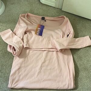 NWT shein ribbed 2 piece set